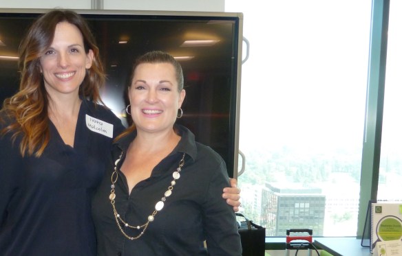 GoMamaGuide's Tanya Anton with Ivana Malcolm of NBCUni's Super Moms parent networking group.